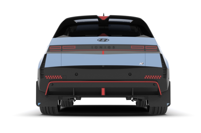 Hyundai Ioniq 5 N Mud Flap Kit - Rally Armor - UR Black Mud Flap Silver Battery Logo - Black - `25-`27